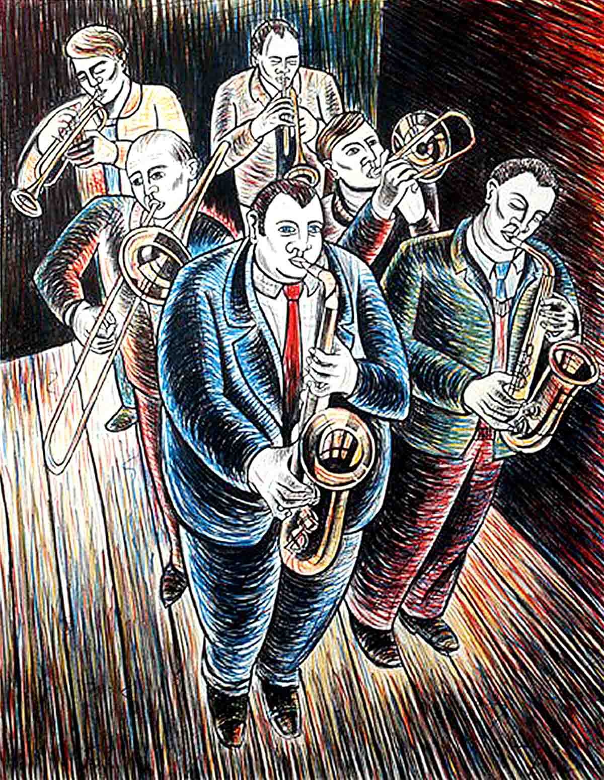 Dominic Snyder, ‘Brass Section’, lithograph