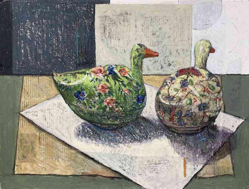 Jane Couroussopoulos, 'floral duck boxes'