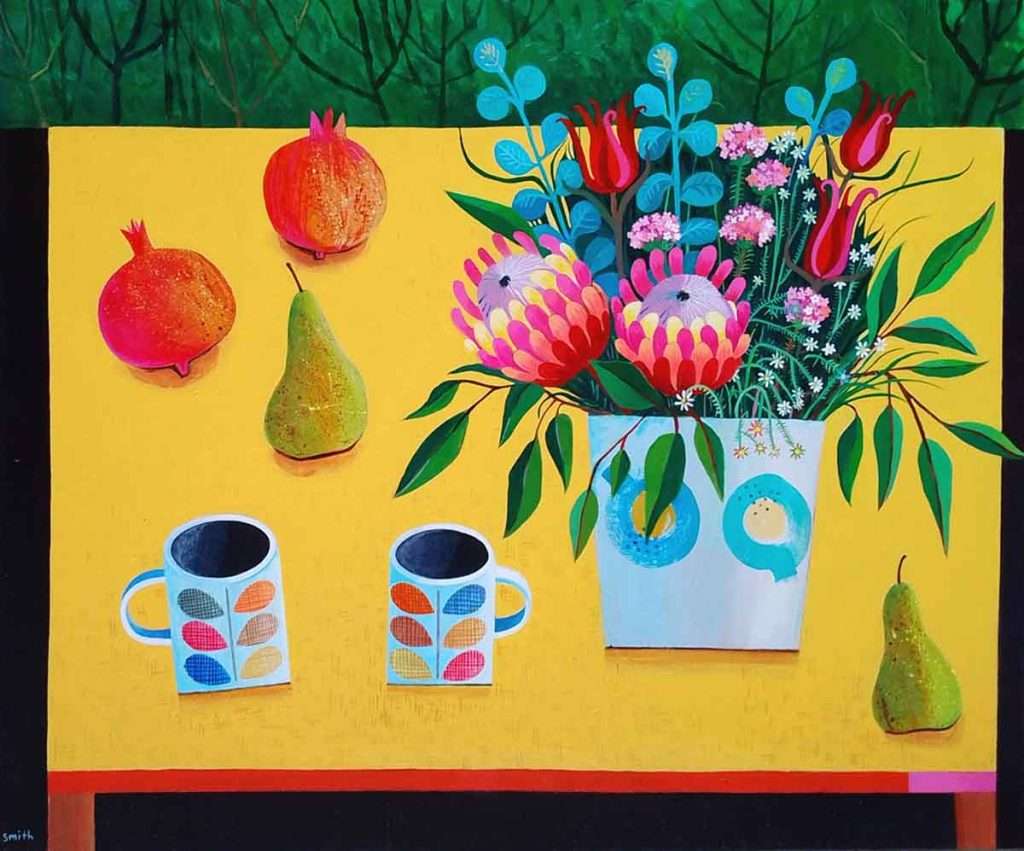 Lesley Smith, 'Supermarket Bouquet with Pears and Pomegranates'
