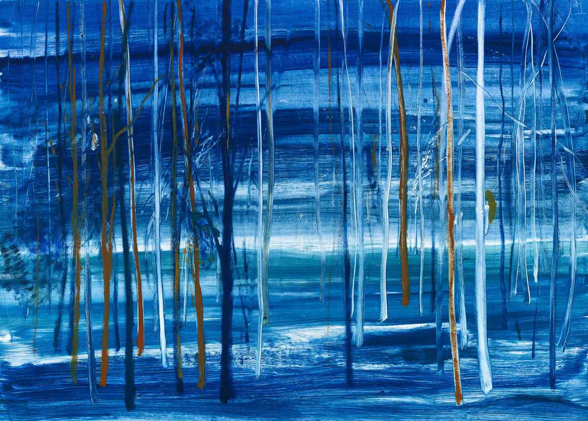 Calum McClure, 'Blue Midnight Trees', monotype