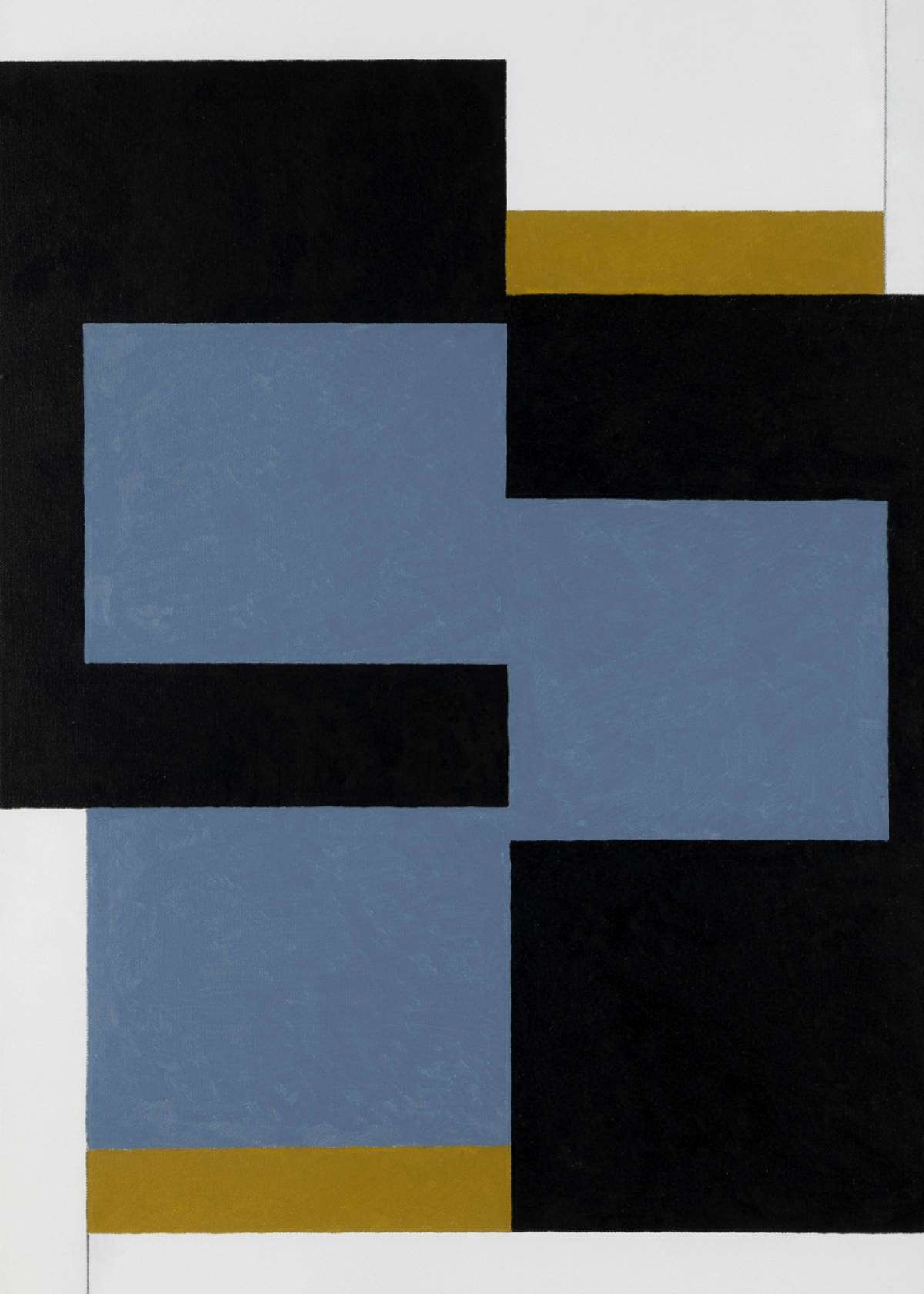 George Dannatt, 'Grey and Black Interlocked Planes', oil and pencil on canvas