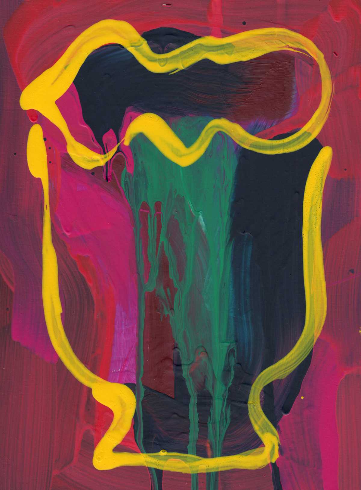 Nicola Atkinson, 'Pink Green Vessel', velvet and georgette