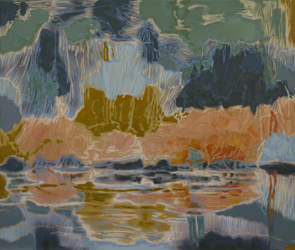 'Collaborative Fiction', oil and oil stick on canvas